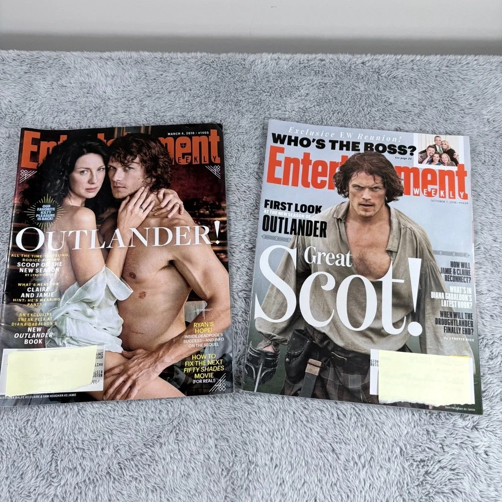 Entertainment Weekly OUTLANDER Sam Heughan Caitriona Balfe MAR 2016 & OCT 2016